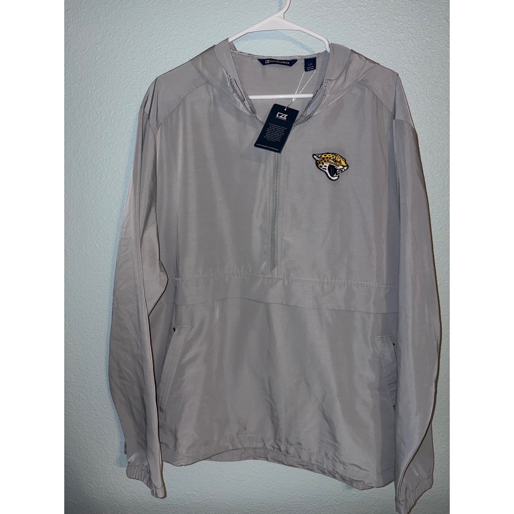 Cutter & Buck Jacksonville Jaguars Charter Eco Anorak Jacket Gray Mens Large